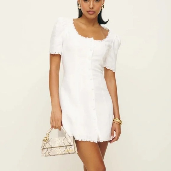 Reformation Anabella Linen Dress — White Size 2 - Picture 3 of 10